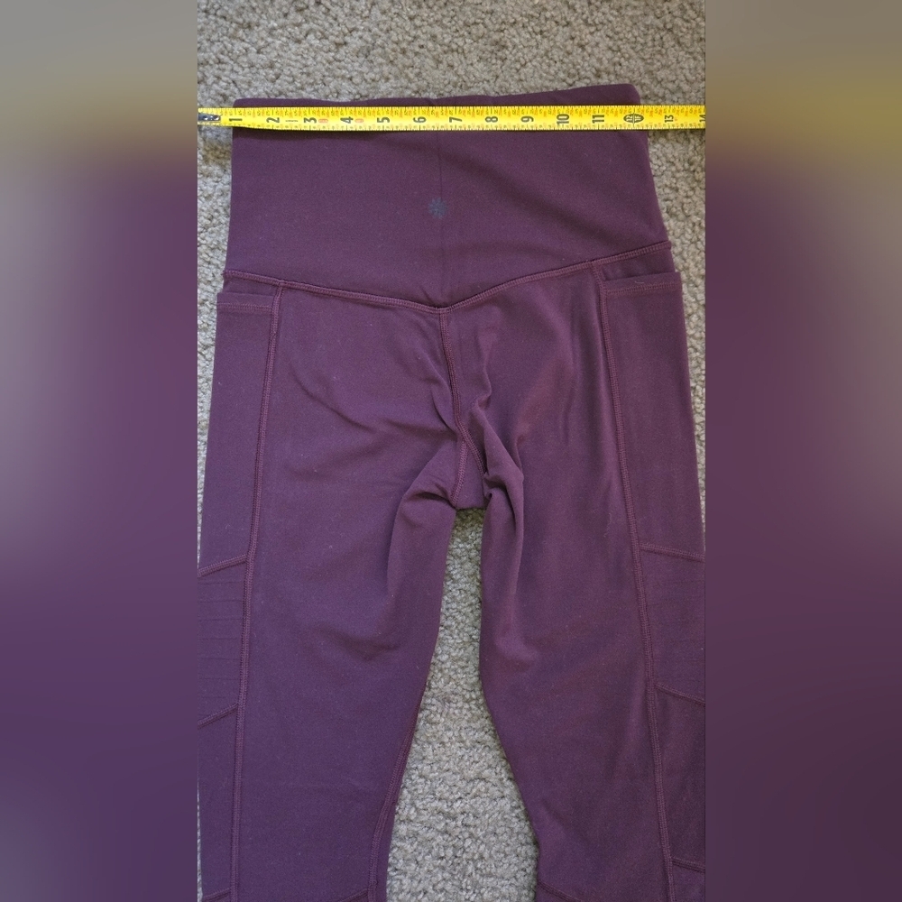 Athleta Inclination Moto Tight High Rise Burgundy Leggings Size XS - Picture 10 of 11